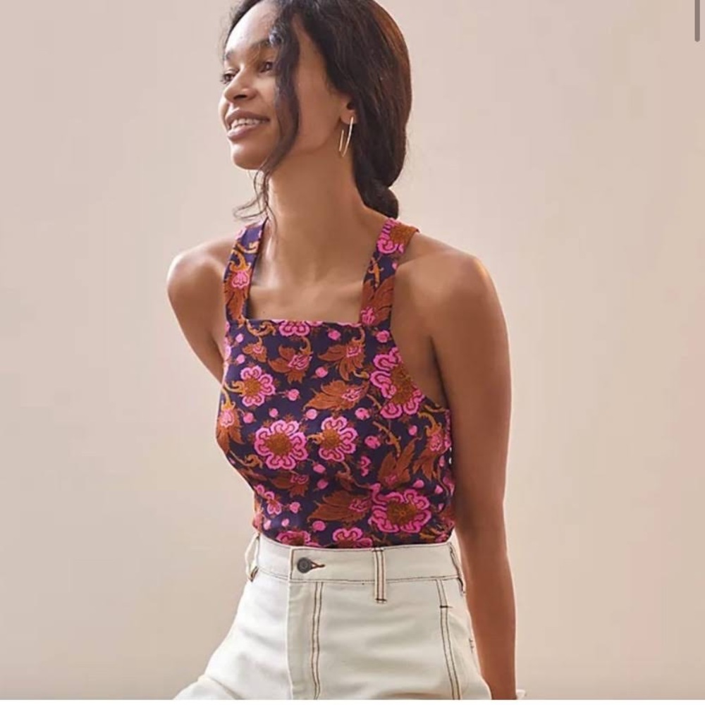 NWT Anthropologie x Porridge Cross-Back Floral Tank